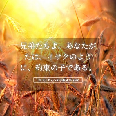 Picture 05 - ガラテヤ人への手紙 4:28 JPN - 兄弟たちよ。あなたがたは、イサク - Bible Verse Picture