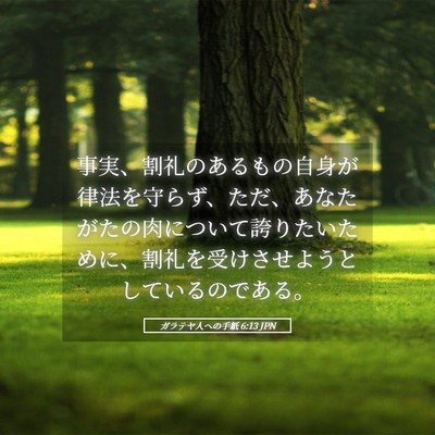 Picture 05 - ガラテヤ人への手紙 6:13 JPN - 事実、割礼のあるもの自身が律法を - Bible Verse Picture