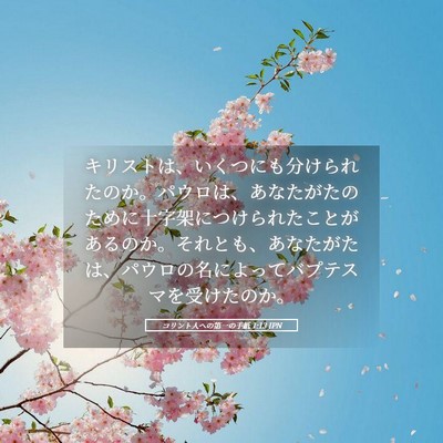 Picture 05 - コリント人への第一の手紙 1:13 JPN - キリストは、いくつにも分けられた - Bible Verse Picture