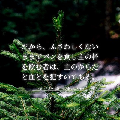 Picture 05 - コリント人への第一の手紙 11:27 JPN - だから、ふさわしくないままでパン - Bible Verse Picture