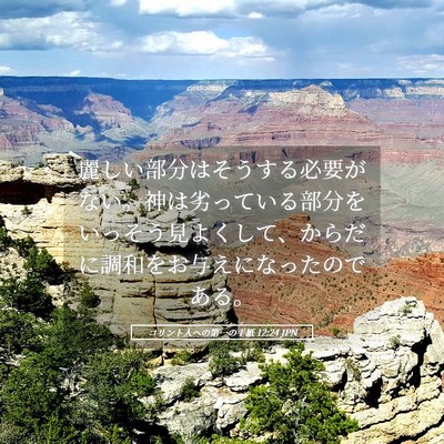 Picture 05 - コリント人への第一の手紙 12:24 JPN - 麗しい部分はそうする必要がない。 - Bible Verse Picture