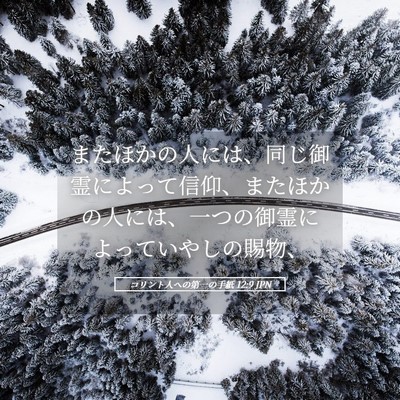 Picture 05 - コリント人への第一の手紙 12:9 JPN - またほかの人には、同じ御霊によっ - Bible Verse Picture