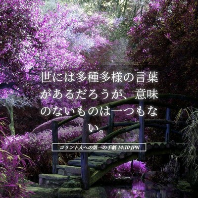 Picture 05 - コリント人への第一の手紙 14:10 JPN - 世には多種多様の言葉があるだろう - Bible Verse Picture