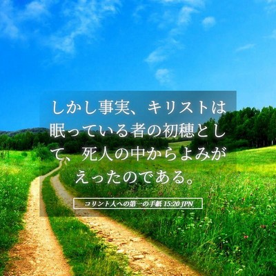Picture 05 - コリント人への第一の手紙 15:20 JPN - しかし事実、キリストは眠っている - Bible Verse Picture