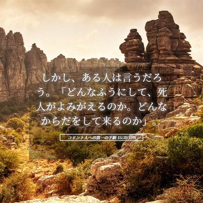 Picture 05 - コリント人への第一の手紙 15:35 JPN - しかし、ある人は言うだろう。「ど - Bible Verse Picture
