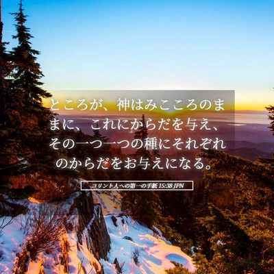 Picture 05 - コリント人への第一の手紙 15:38 JPN - ところが、神はみこころのままに、 - Bible Verse Picture