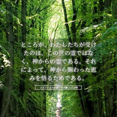 Picture 05 - コリント人への第一の手紙 2:12 JPN - ところが、わたしたちが受けたのは - Bible Verse Picture