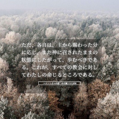 Picture 05 - コリント人への第一の手紙 7:17 JPN - ただ、各自は、主から賜わった分に - Bible Verse Picture