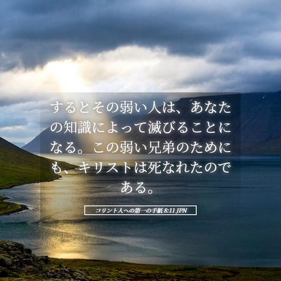 Picture 05 - コリント人への第一の手紙 8:11 JPN - するとその弱い人は、あなたの知識 - Bible Verse Picture