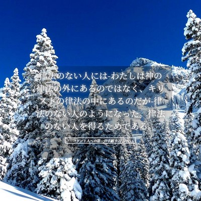 Picture 05 - コリント人への第一の手紙 9:21 JPN - 律法のない人には-わたしは神の律法 - Bible Verse Picture