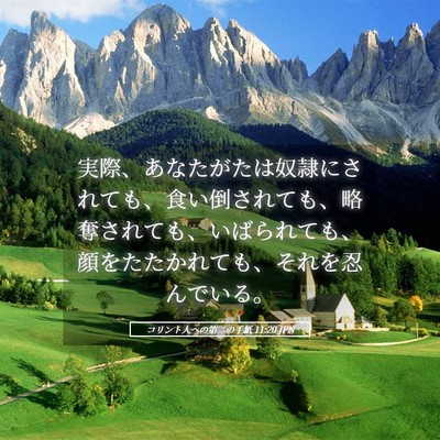 Picture 05 - コリント人への第二の手紙 11:20 JPN - 実際、あなたがたは奴隷にされても - Bible Verse Picture