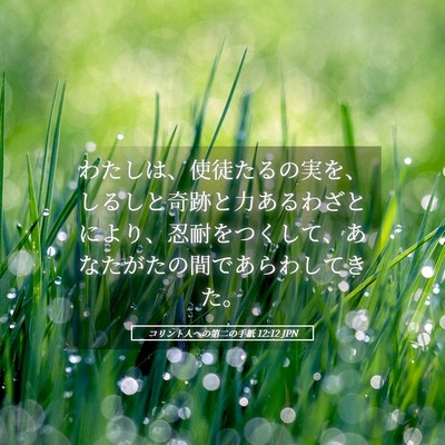 Picture 05 - コリント人への第二の手紙 12:12 JPN - わたしは、使徒たるの実を、しるし - Bible Verse Picture