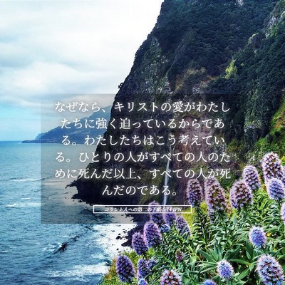 Picture 05 - コリント人への第二の手紙 5:14 JPN - なぜなら、キリストの愛がわたした - Bible Verse Picture