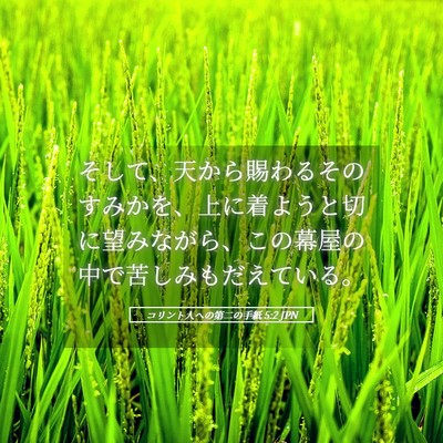 Picture 05 - コリント人への第二の手紙 5:2 JPN - そして、天から賜わるそのすみかを - Bible Verse Picture