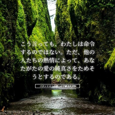 Picture 05 - コリント人への第二の手紙 8:8 JPN - こう言っても、わたしは命令するの - Bible Verse Picture