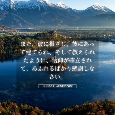 Picture 05 - コロサイ人への手紙 2:7 JPN - また、彼に根ざし、彼にあって建て - Bible Verse Picture