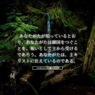 Picture 05 - コロサイ人への手紙 3:24 JPN - あなたがたが知っているとおり、あ - Bible Verse Picture
