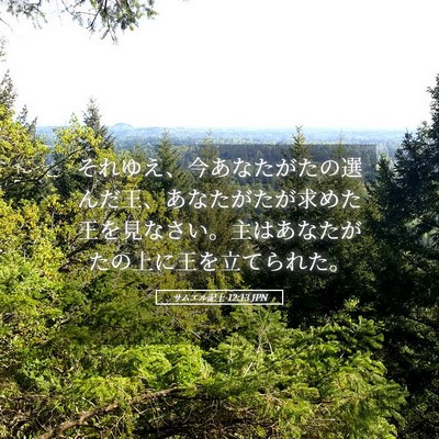 Picture 05 - サムエル記上 12:13 JPN - それゆえ、今あなたがたの選んだ王 - Bible Verse Picture