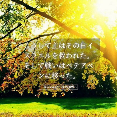 Picture 05 - サムエル記上 14:23 JPN - こうして主はその日イスラエルを救 - Bible Verse Picture