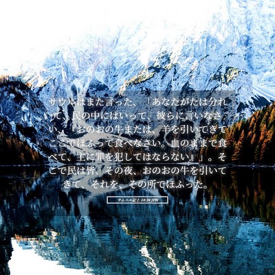Picture 05 - サムエル記上 14:34 JPN - サウルはまた言った、「あなたがた - Bible Verse Picture