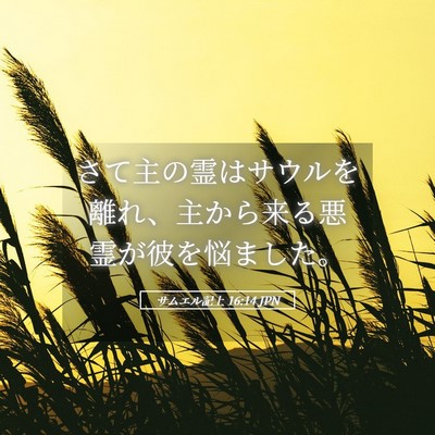 Picture 05 - サムエル記上 16:14 JPN - さて主の霊はサウルを離れ、主から - Bible Verse Picture