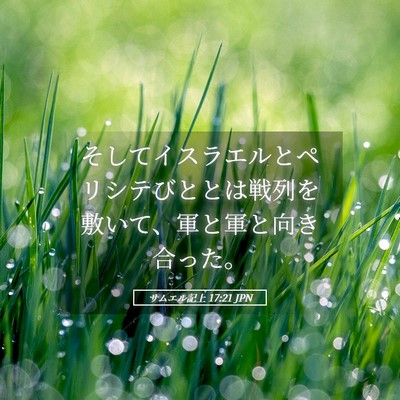 Picture 05 - サムエル記上 17:21 JPN - そしてイスラエルとペリシテびとと - Bible Verse Picture