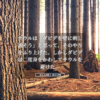 Picture 05 - サムエル記上 18:11 JPN - サウルは「ダビデを壁に刺し通そう - Bible Verse Picture