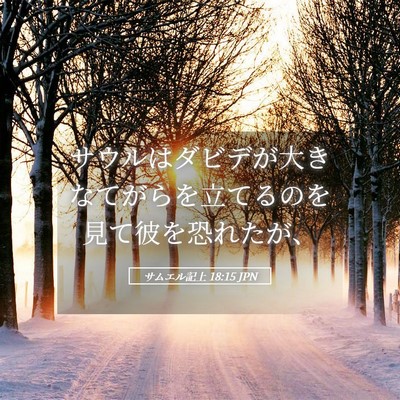 Picture 05 - サムエル記上 18:15 JPN - サウルはダビデが大きなてがらを立 - Bible Verse Picture
