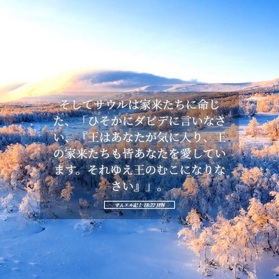 Picture 05 - サムエル記上 18:22 JPN - そしてサウルは家来たちに命じた、 - Bible Verse Picture