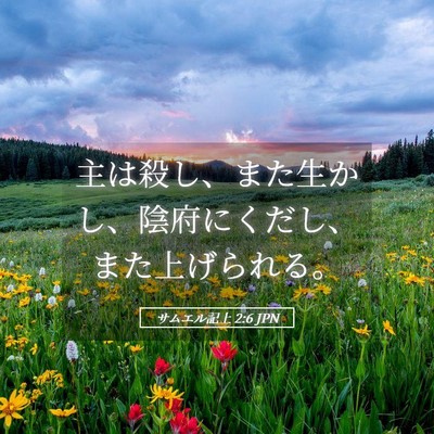 Picture 05 - サムエル記上 2:6 JPN - 主は殺し、また生かし、陰府にくだ - Bible Verse Picture