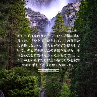 Picture 05 - サムエル記上 22:17 JPN - そして王はまわりに立っている近衛 - Bible Verse Picture