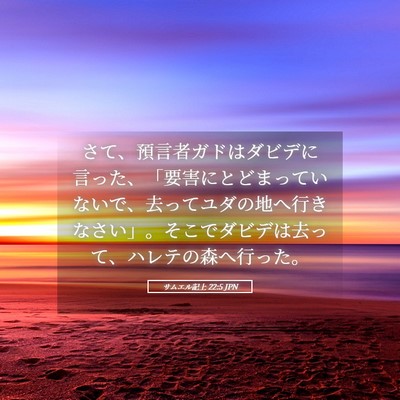Picture 05 - サムエル記上 22:5 JPN - さて、預言者ガドはダビデに言った - Bible Verse Picture