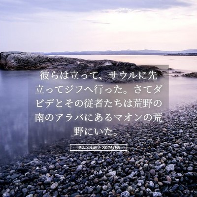 Picture 05 - サムエル記上 23:24 JPN - 彼らは立って、サウルに先立ってジ - Bible Verse Picture