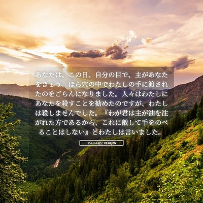 Picture 05 - サムエル記上 24:10 JPN - あなたは、この日、自分の目で、主 - Bible Verse Picture