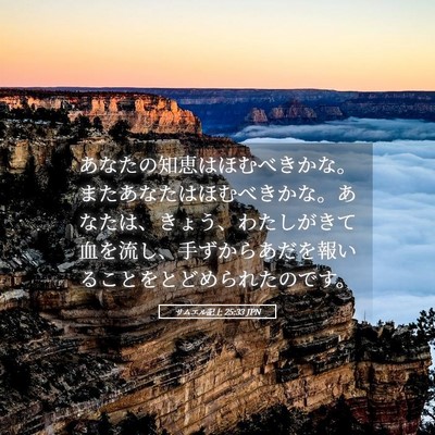 Picture 05 - サムエル記上 25:33 JPN - あなたの知恵はほむべきかな。また - Bible Verse Picture