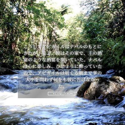Picture 05 - サムエル記上 25:36 JPN - こうしてアビガイルはナバルのもと - Bible Verse Picture