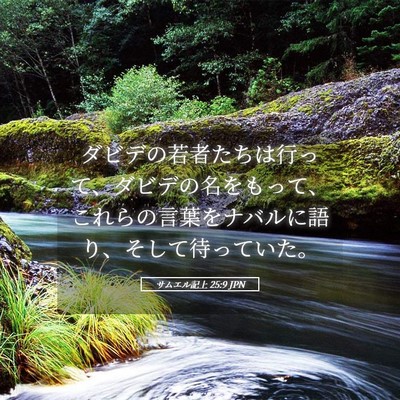 Picture 05 - サムエル記上 25:9 JPN - ダビデの若者たちは行って、ダビデ - Bible Verse Picture