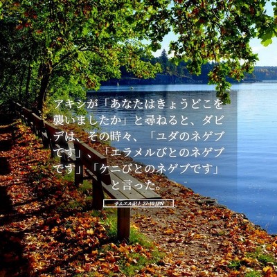 Picture 05 - サムエル記上 27:10 JPN - アキシが「あなたはきょうどこを襲 - Bible Verse Picture