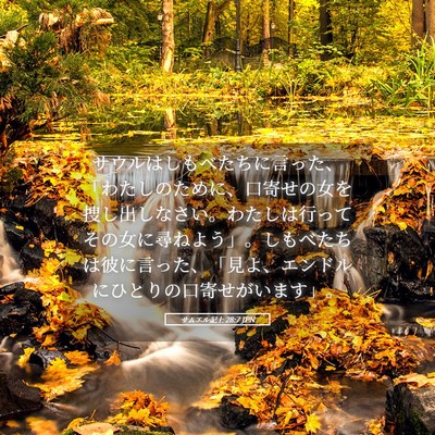 Picture 05 - サムエル記上 28:7 JPN - サウルはしもべたちに言った、「わ - Bible Verse Picture