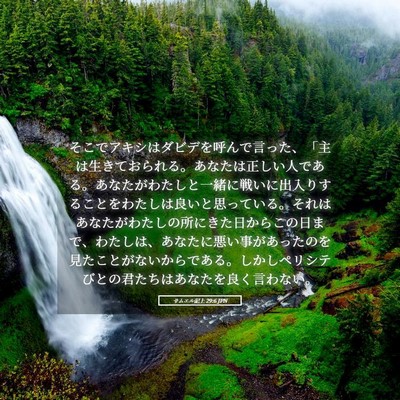 Picture 05 - サムエル記上 29:6 JPN - そこでアキシはダビデを呼んで言っ - Bible Verse Picture