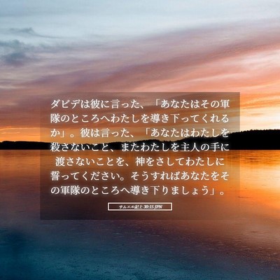 Picture 05 - サムエル記上 30:15 JPN - ダビデは彼に言った、「あなたはそ - Bible Verse Picture