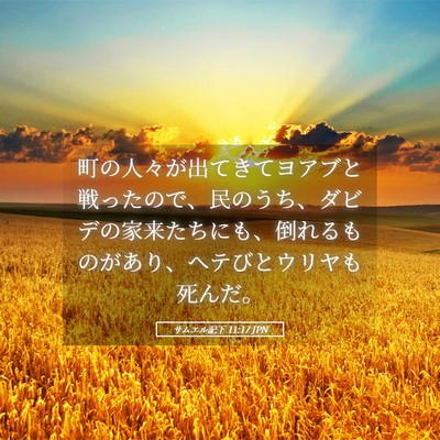 Picture 05 - サムエル記下 11:17 JPN - 町の人々が出てきてヨアブと戦った - Bible Verse Picture