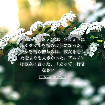Picture 05 - サムエル記下 13:15 JPN - それからアムノンは、ひじょうに深 - Bible Verse Picture