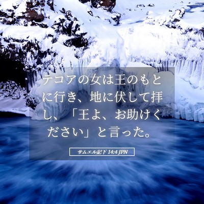 Picture 05 - サムエル記下 14:4 JPN - テコアの女は王のもとに行き、地に - Bible Verse Picture