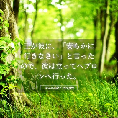 Picture 05 - サムエル記下 15:9 JPN - 王が彼に、「安らかに行きなさい」 - Bible Verse Picture