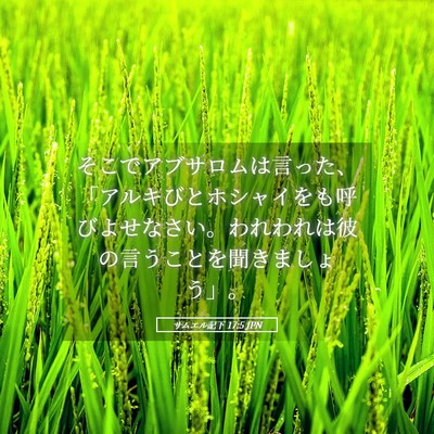 Picture 05 - サムエル記下 17:5 JPN - そこでアブサロムは言った、「アル - Bible Verse Picture