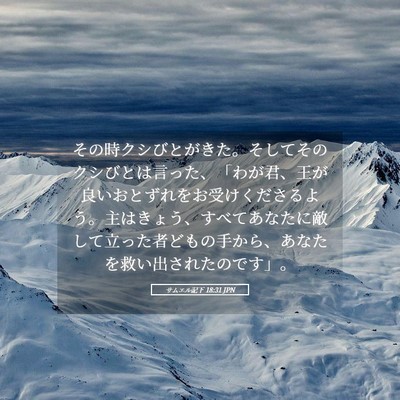 Picture 05 - サムエル記下 18:31 JPN - その時クシびとがきた。そしてその - Bible Verse Picture