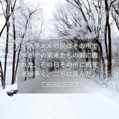 Picture 05 - サムエル記下 18:7 JPN - イスラエルの民はその所でダビデの - Bible Verse Picture