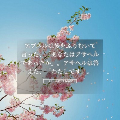 Picture 05 - サムエル記下 2:20 JPN - アブネルは後をふりむいて言った、 - Bible Verse Picture