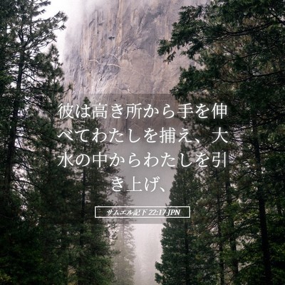 Picture 05 - サムエル記下 22:17 JPN - 彼は高き所から手を伸べてわたしを - Bible Verse Picture
